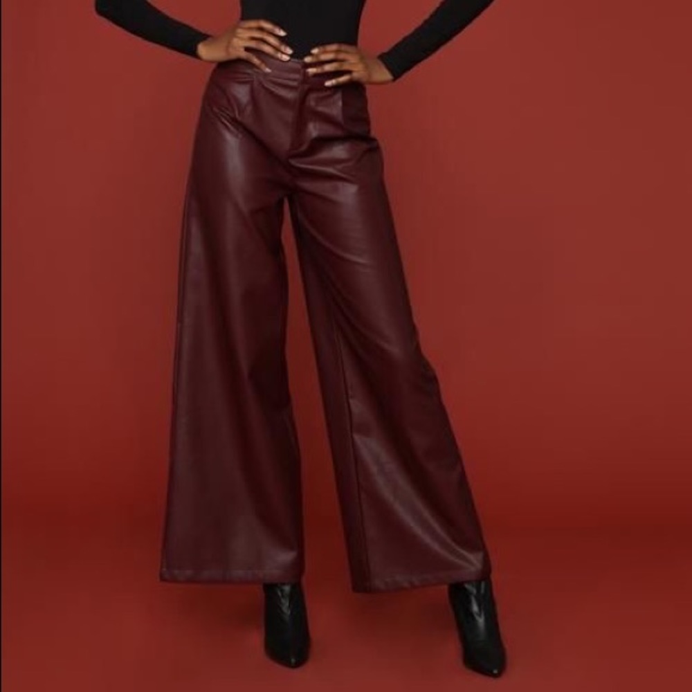 Faux Burgundy Trousers - NWT